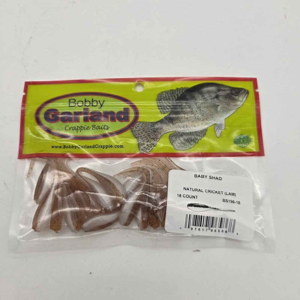 Bobby Garland Baby Shad Natural Cricket 2” Crappie Baits Lot 6 New 108 Total